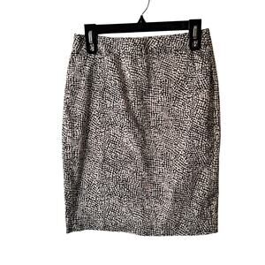 Banana Republic Black, White & Tan Abstract Animal Print Straight Skirt - Size 2